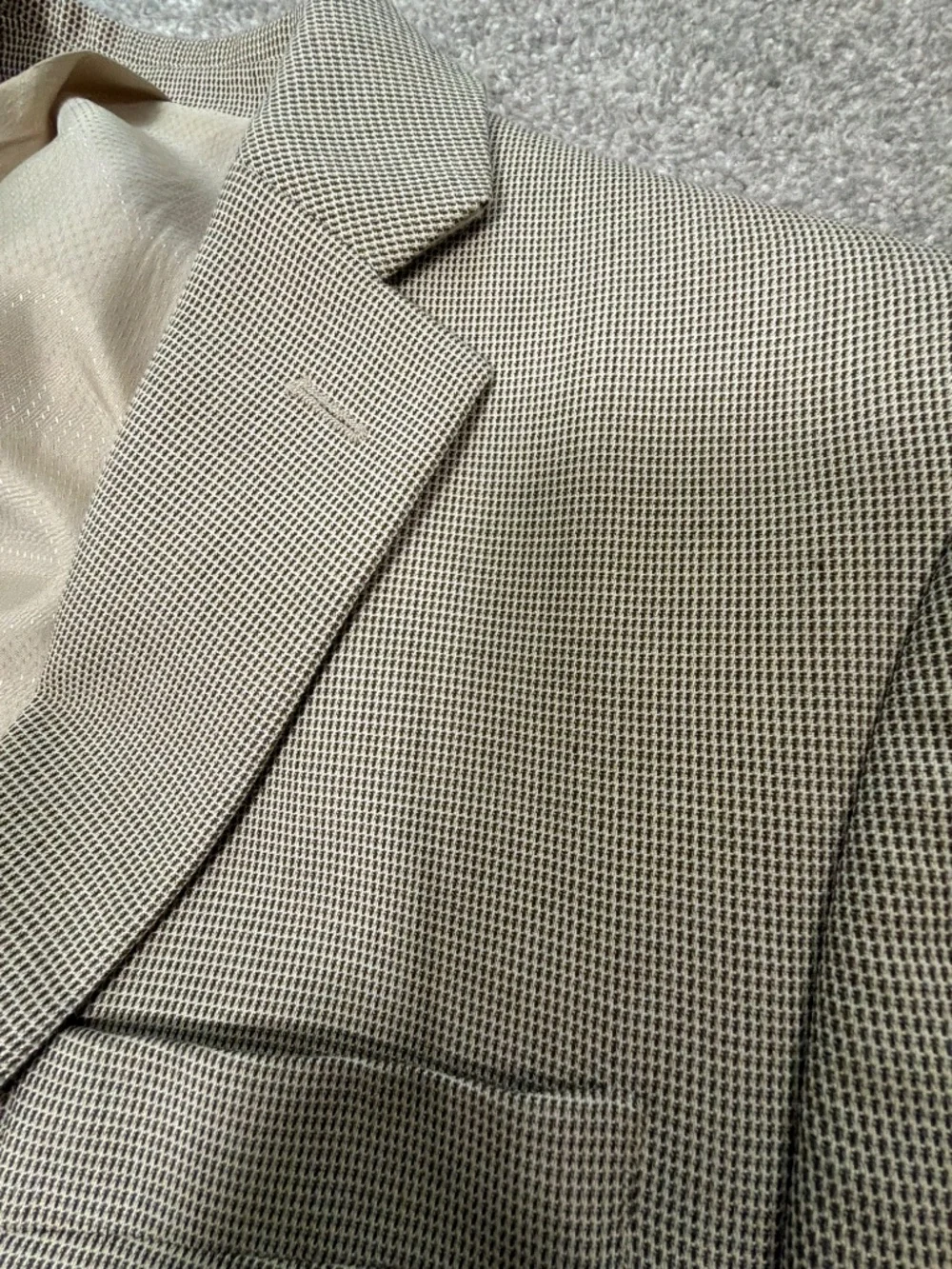 Michael Kors Tan Micro Check Blazer 36S